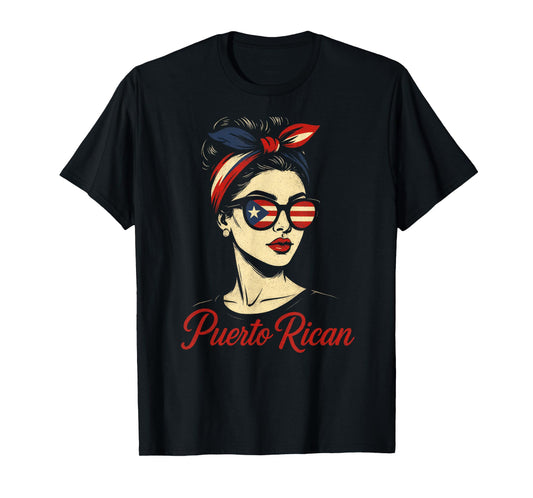 Puerto Rican Culture Woman Vintage Flag Latina T-Shirt