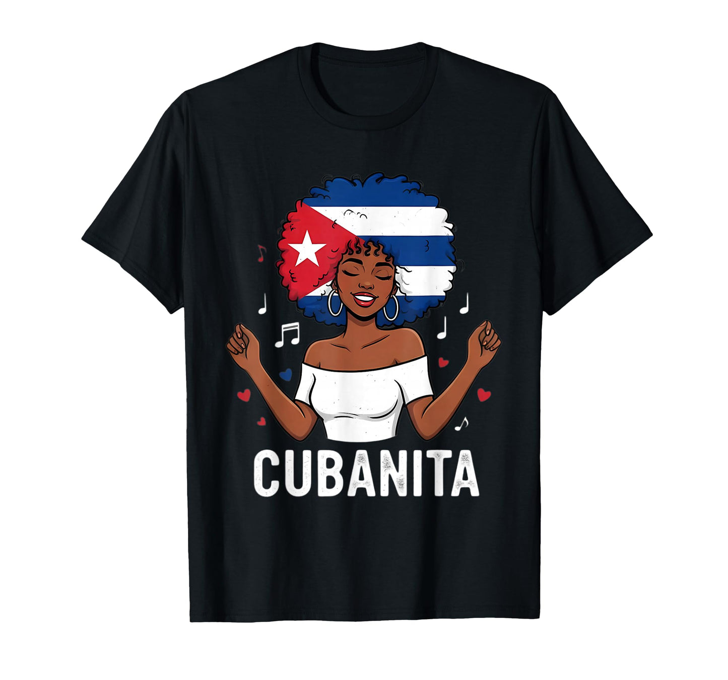 Vintage Cubanita Cuban Girl Afro Latina Cuba Flag Women Kids T-Shirt