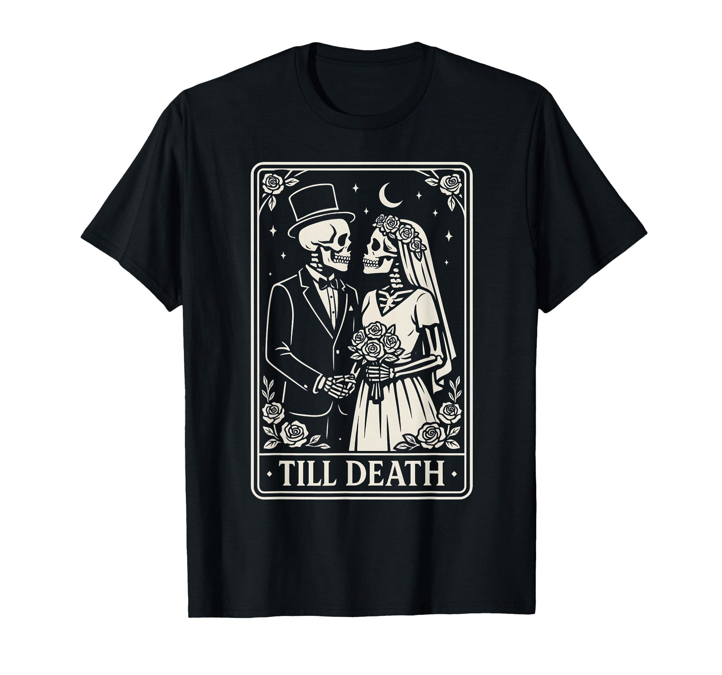 Till Death Skeleton Love Couples Gothic Wedding Bride Groom T-Shirt