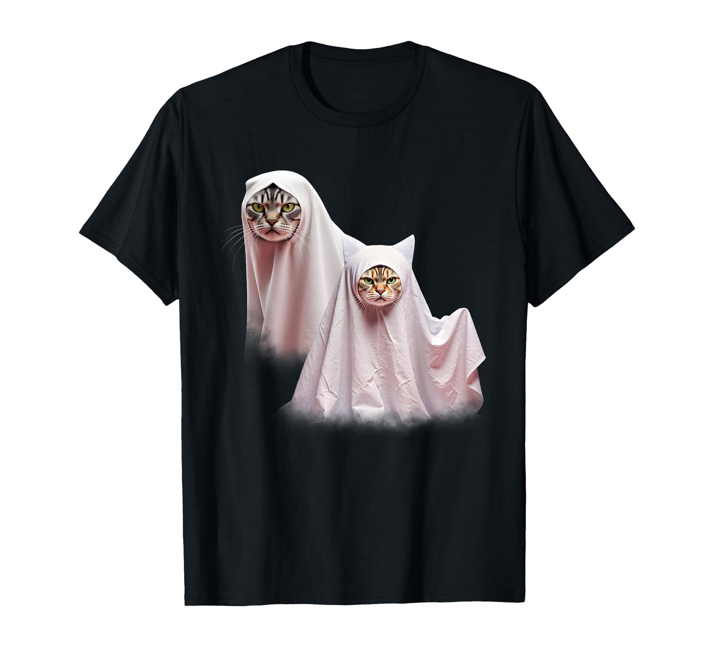 Funny Ghost Cat Halloween Men Women Kids Cat Lovers T-Shirt
