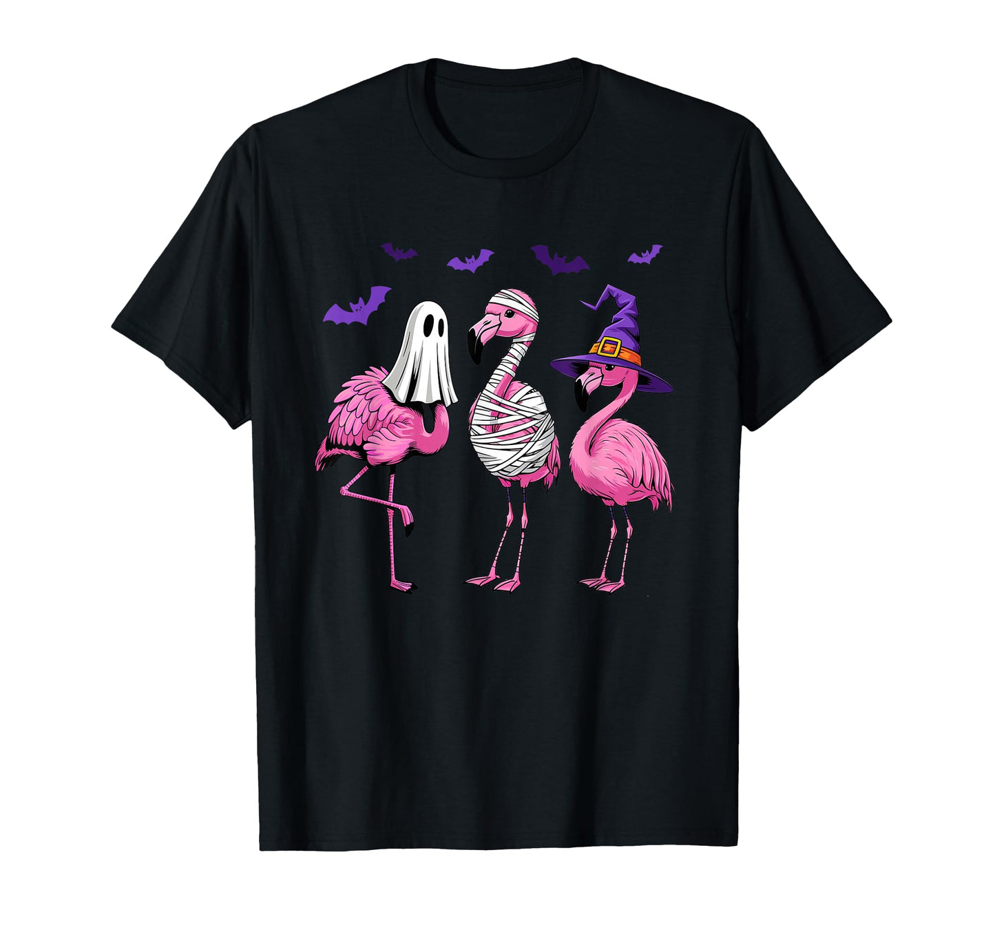 Halloween Flamingo Costume Witch Vampire Mummy T-Shirt