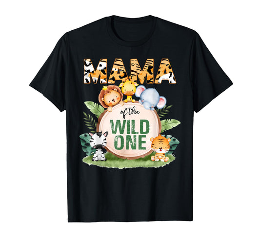 Mama Of The Wild One 1st Birthday Safari Family Matching T-Shirt