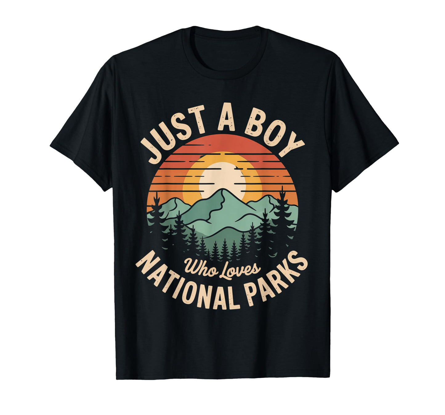 Just A Boy Who Loves National Parks Retro Nature vintage T-Shirt