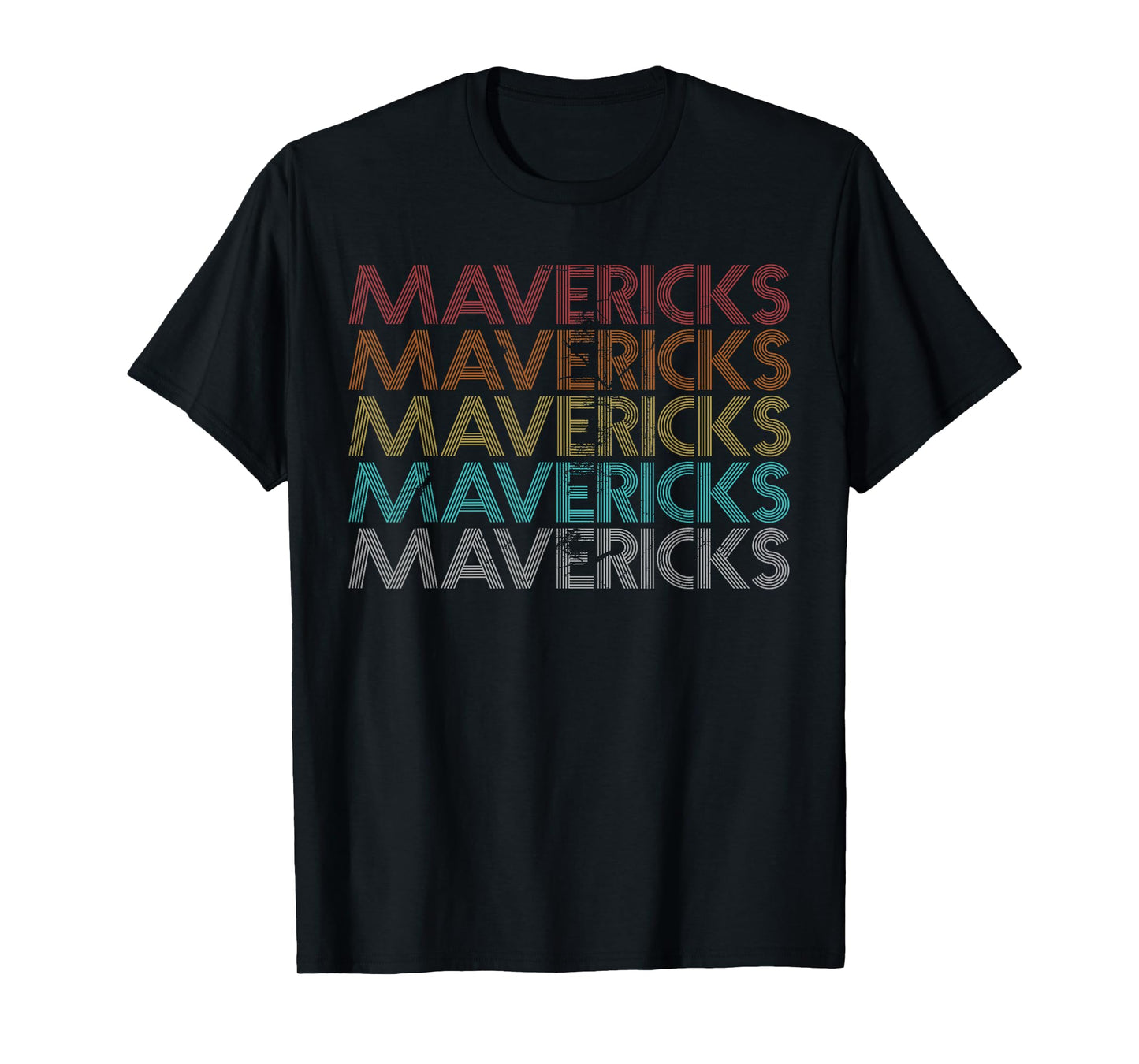 Mavericks Vintage Apparel Retro-Modern Unisex-Adult T-Shirt, Black, Small, Short Sleeve