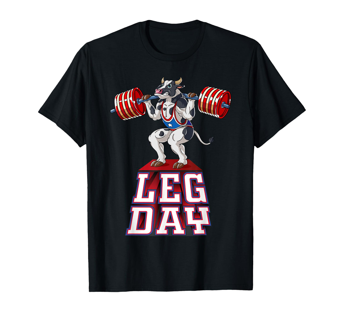Leg Day cow Weight Lifting Squat Gym Training T-Shirt