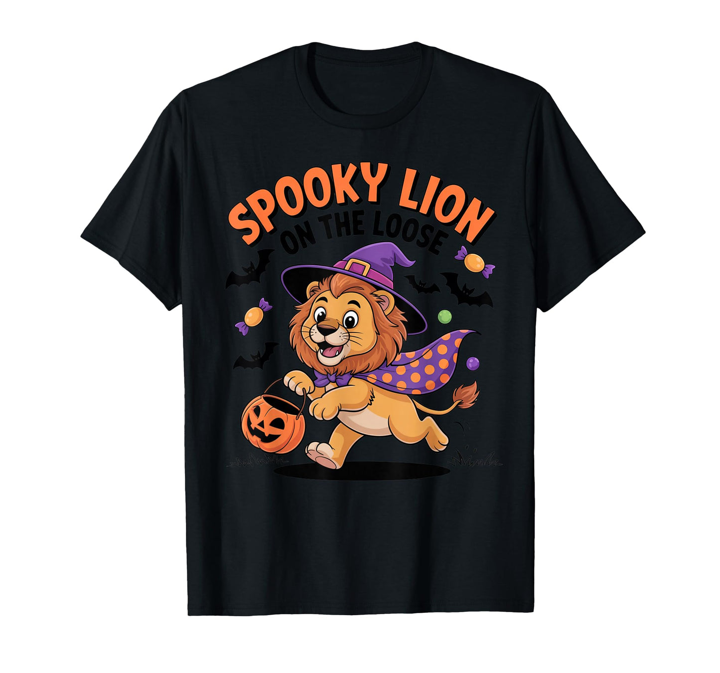 Spooky Lion On The Loose Funny Halloween Costume T-Shirt