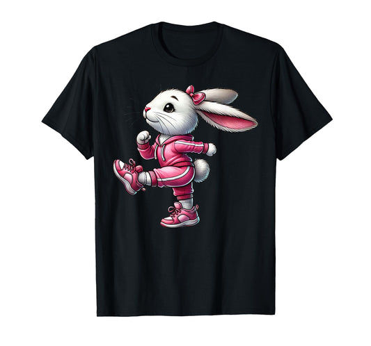 Easter Bunny Exercising Gym Fitness Workout Training T-Shirt