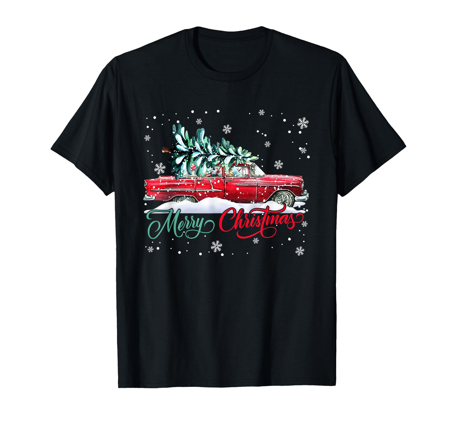 Christmas Tree on Car Merry Xmas Matching Family Pajamas PJ T-Shirt