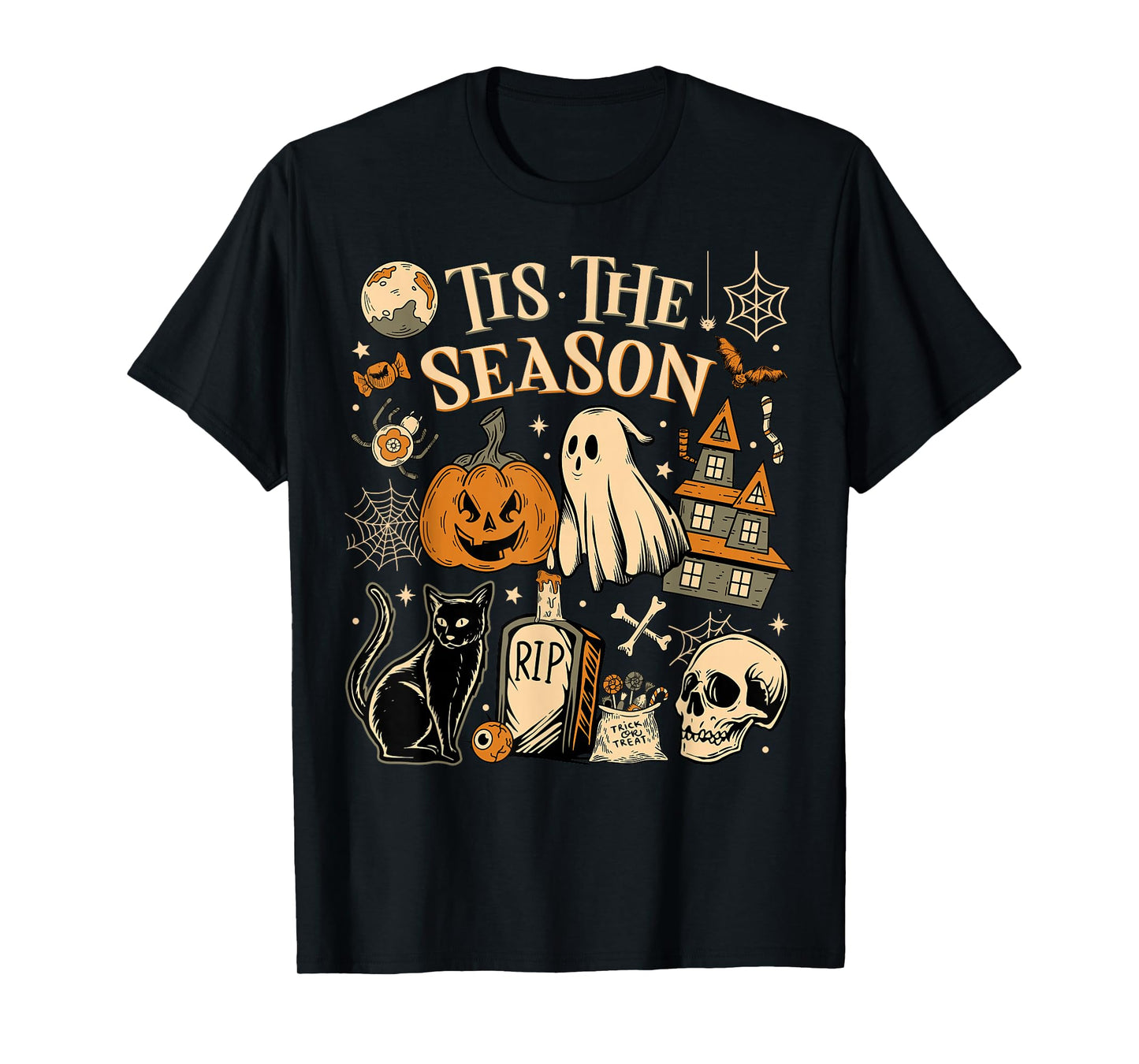 Halloween Vibes Spooky Season Pumpkin Witch Tis The Season T-Shirt