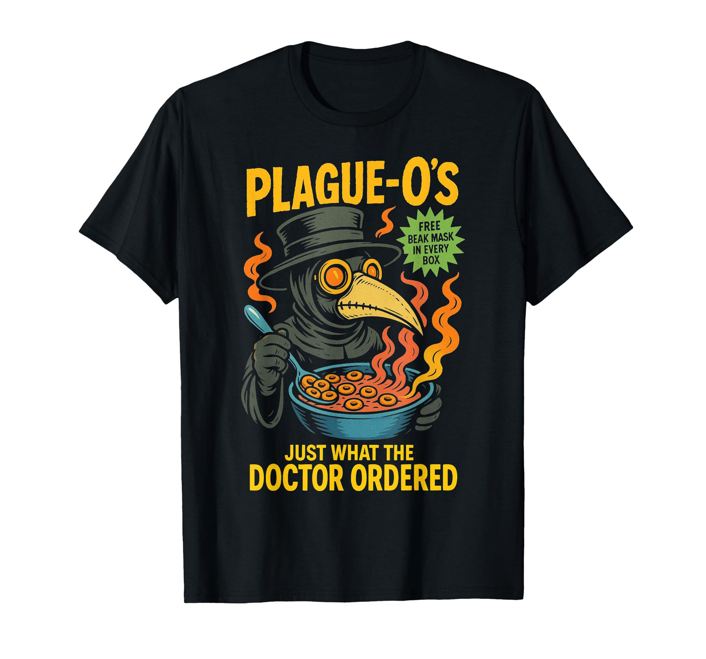 Plague Doctor Cereal Parody Funny Dark Humor Gift T-Shirt