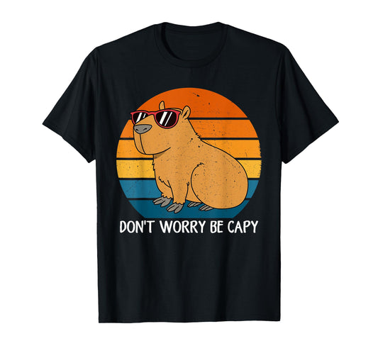 Dont Worry Be Capy Funny Capybara Lover Men Women Boys Girls T-Shirt