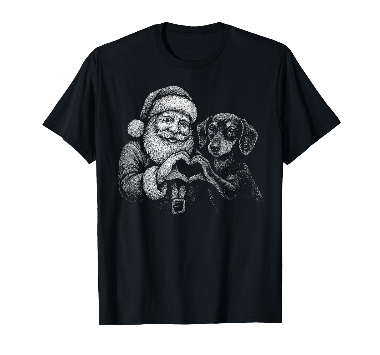 Dachshund Santa Claus Heart Shape Christmas Dog Lover T-Shirt