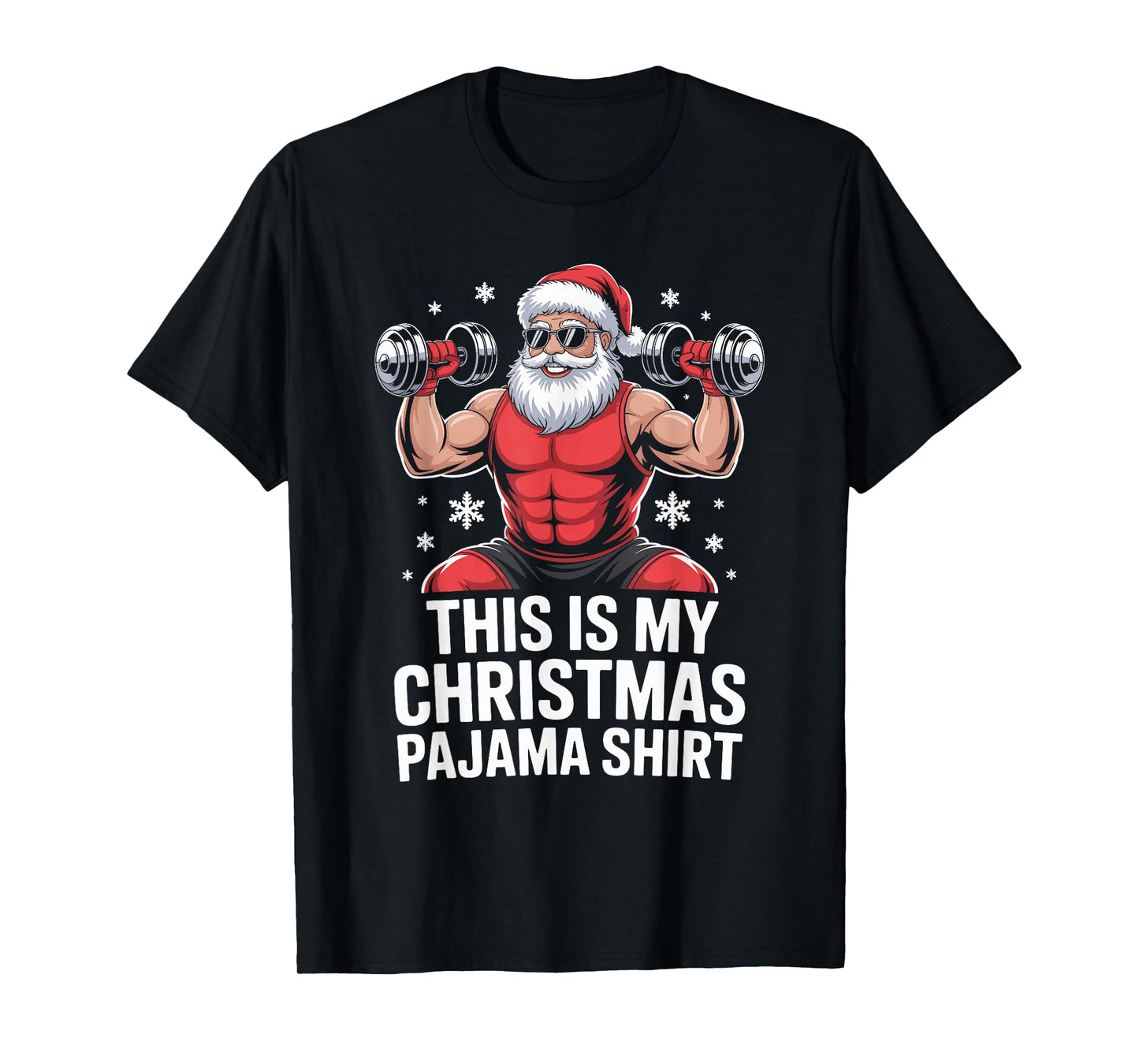 Santa Weightlifting Christmas Gym Fitness Deadlift Xmas Men T-Shirt
