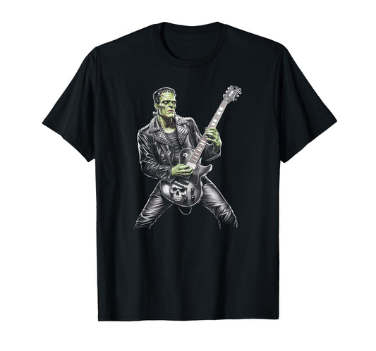 Frankenstein Playing Guitar Player Rock Music Guitarist T-Shirt