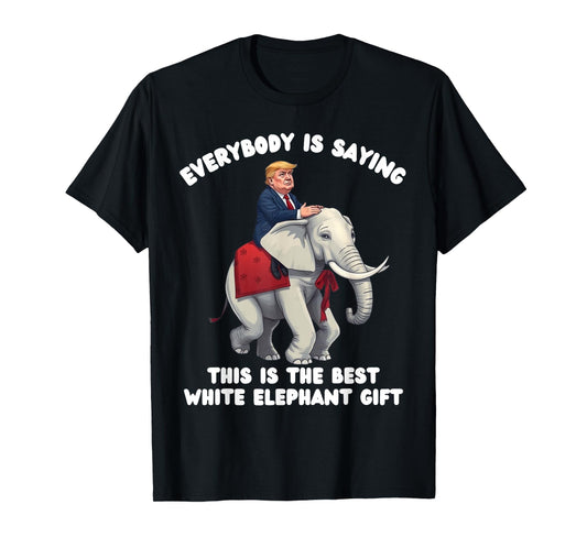 Funny White Elephant Gag Wrapped Elephant Dumb T-Shirt