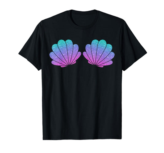 Sea Shell Bra Mermaid Birthday Beach Party Halloween Costume T-Shirt