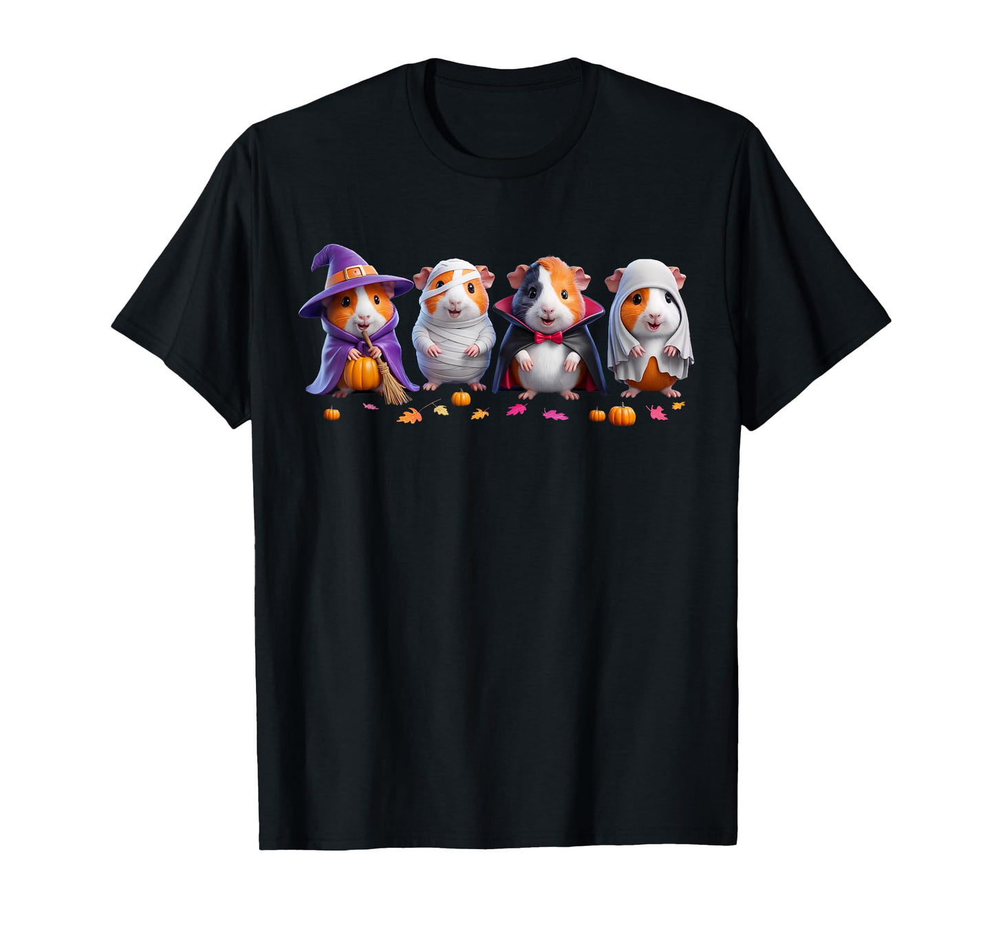 Cute Guinea Pig Witch Mummy Halloween Ghost Guinea Pig Lover T-Shirt
