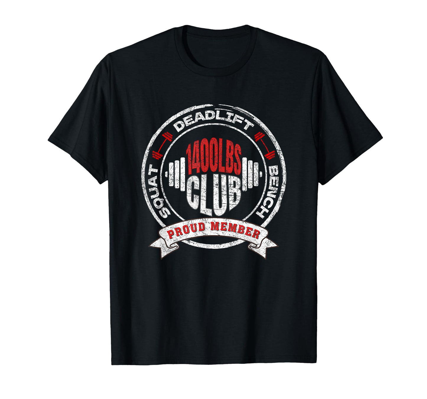 1400LB Club Powerlifting Strength Training Weightlifting Gym T-Shirt