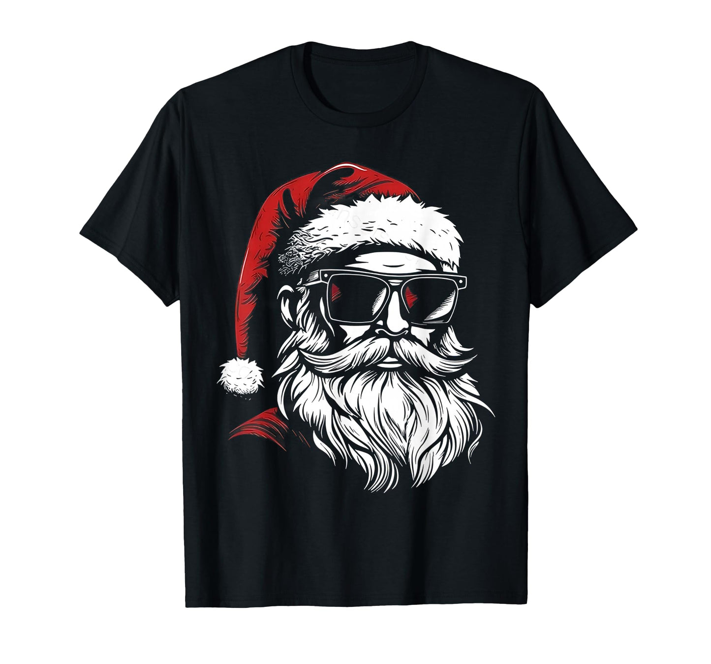 Santa Face Retro Sunglasses Christmas Xmas Men T-Shirt