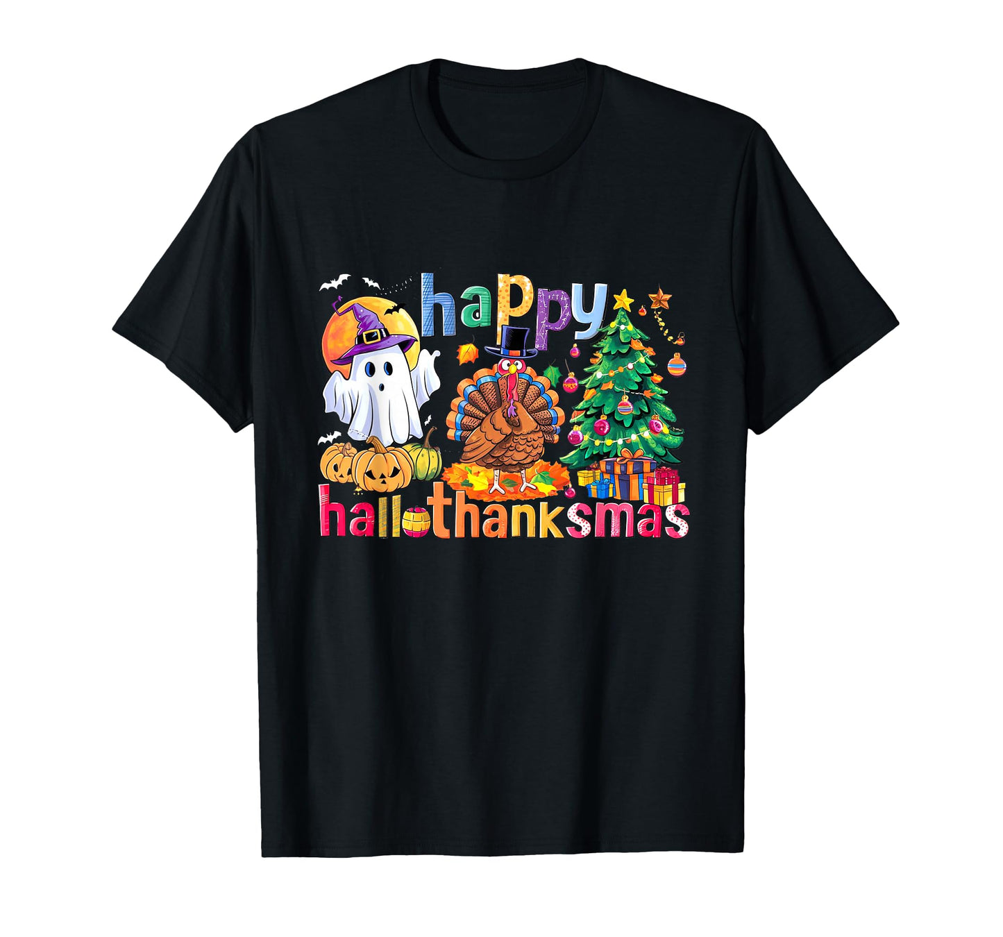 Gnome Happy Hallothanksmas Halloween Thanksgiving Xmas T-Shirt