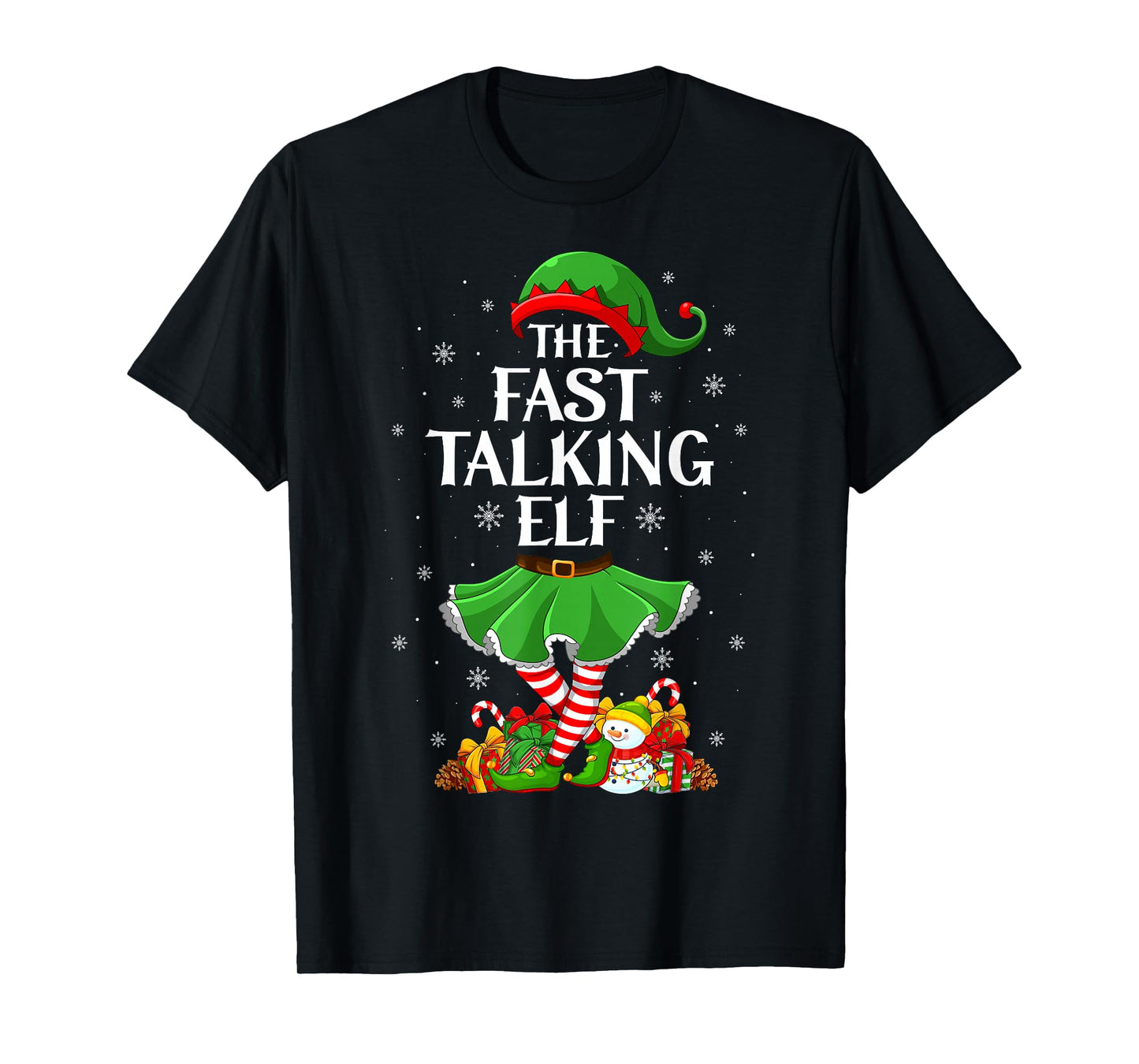 Fast Talking Elf Christmas Family Elf Squad Xmas Girls Women T-Shirt