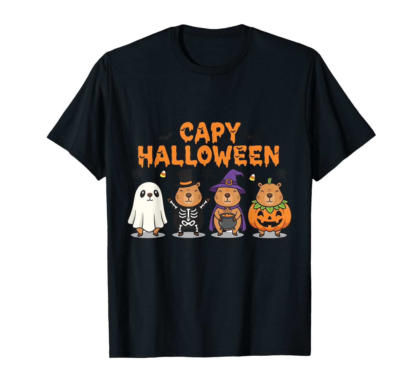 Capy Halloween Boys Girls Cute Capybara Halloween Costume T-Shirt