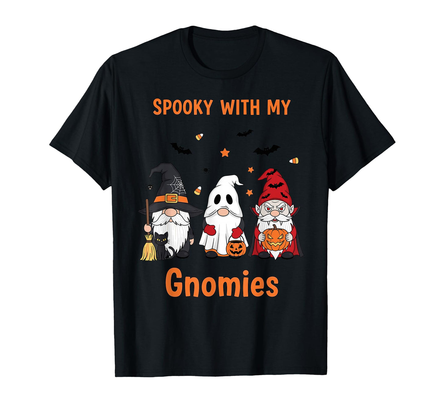 Halloween Gnome Costume Squad Witch Ghost Vampire T-Shirt