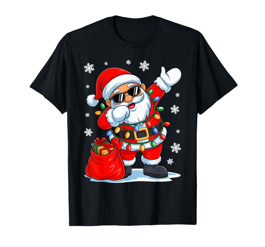 Dabbing Santa Christmas Boys Girls Kids Funny Xmas Squad T-Shirt