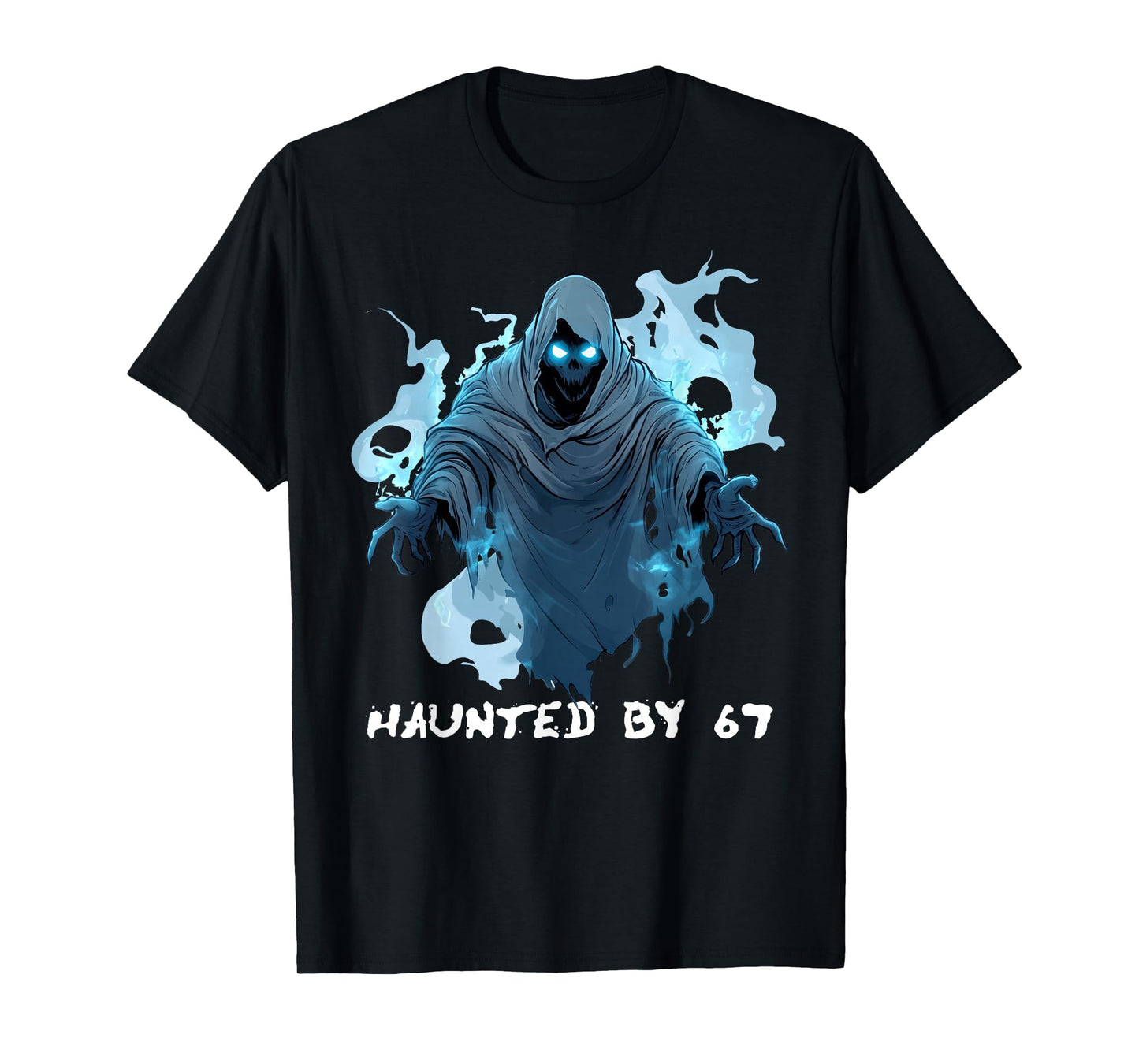 Haunted by 67, Alpha Z Halloween 6 7 Six Seven Ghost Graphic T-Shirt