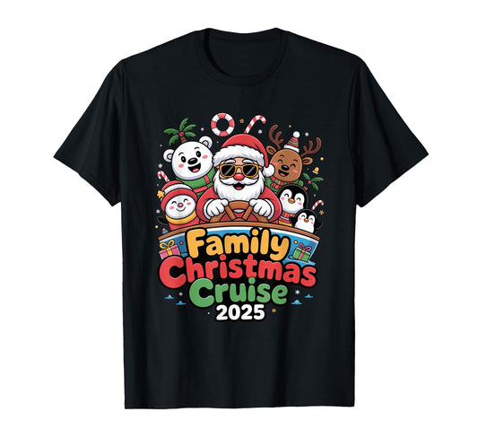 Family Christmas Cruise 2025 Santa Xmas Family Matching Crew T-Shirt