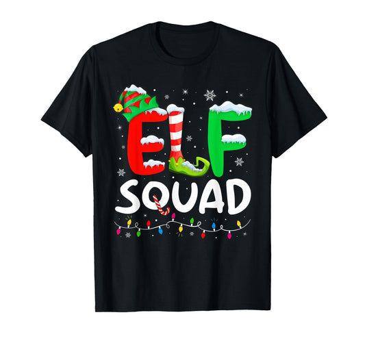 Elf Family Christmas Matching Pajamas Xmas Elf Squad T-Shirt