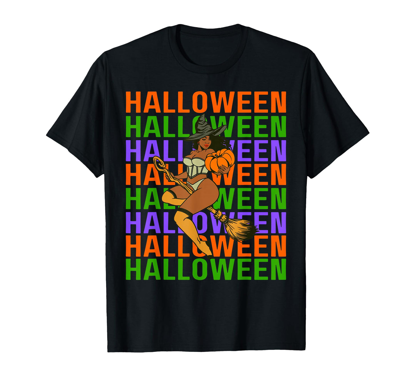 Funny Melanin Halloween Black Girl Magic Scary Blood Costume T-Shirt