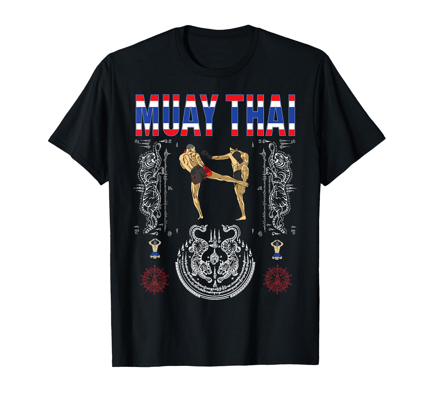 Sawadee thai traditional sak yant thai twin tiger muay thai T-Shirt