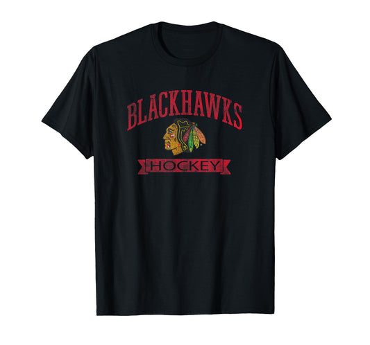 Chicago Blackhawks Vintage Hockey Dark Officially Licensed T-Shirt