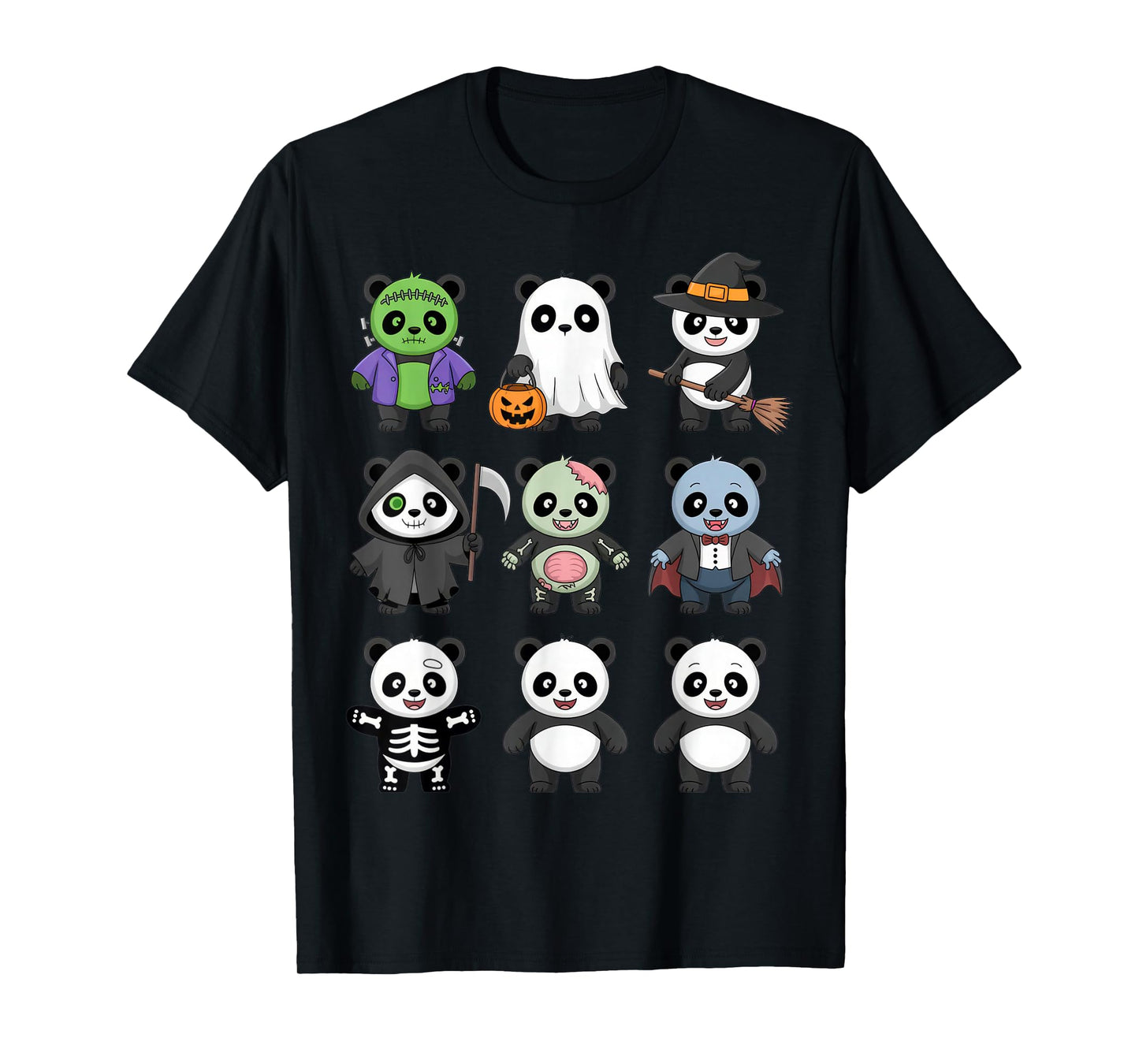 Cute Panda Costumes for Halloween Fun Kids Dress Up Party T-Shirt