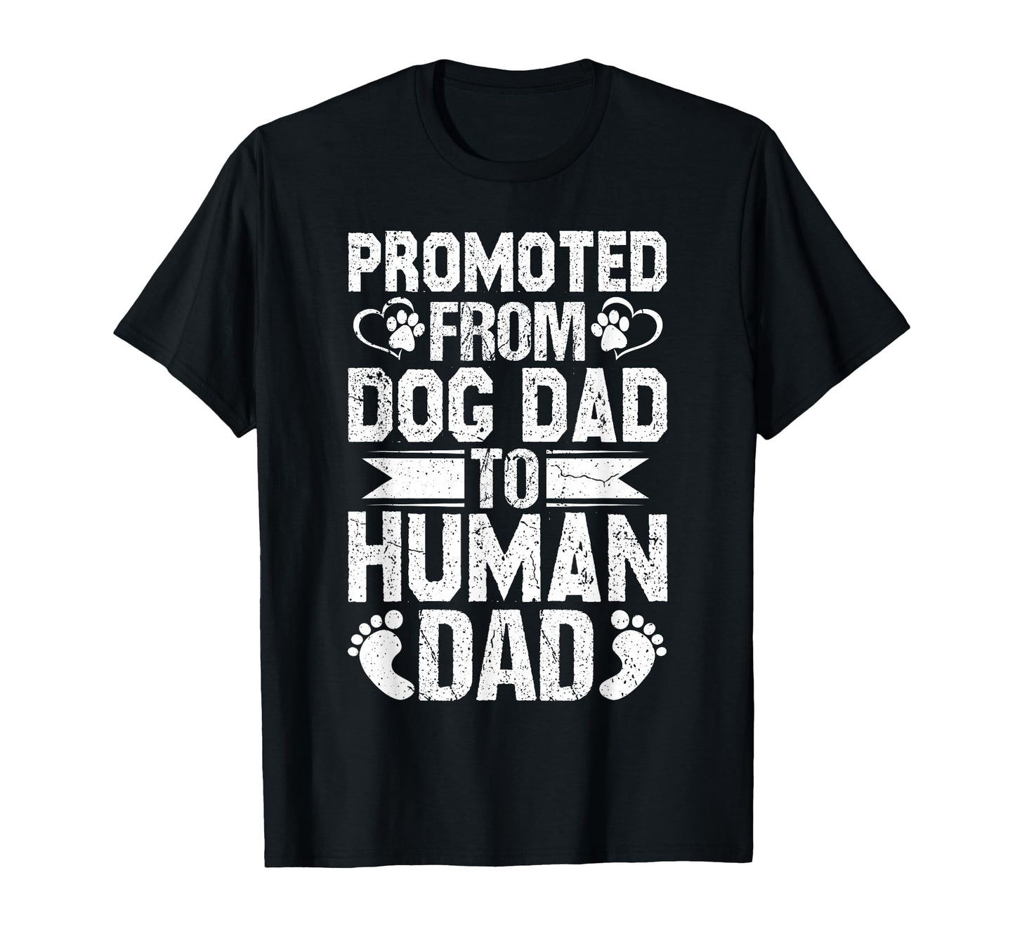 Mens New Dad Pregnancy Reveal Promoted From Dog Dad to Human Dad T-Shirt