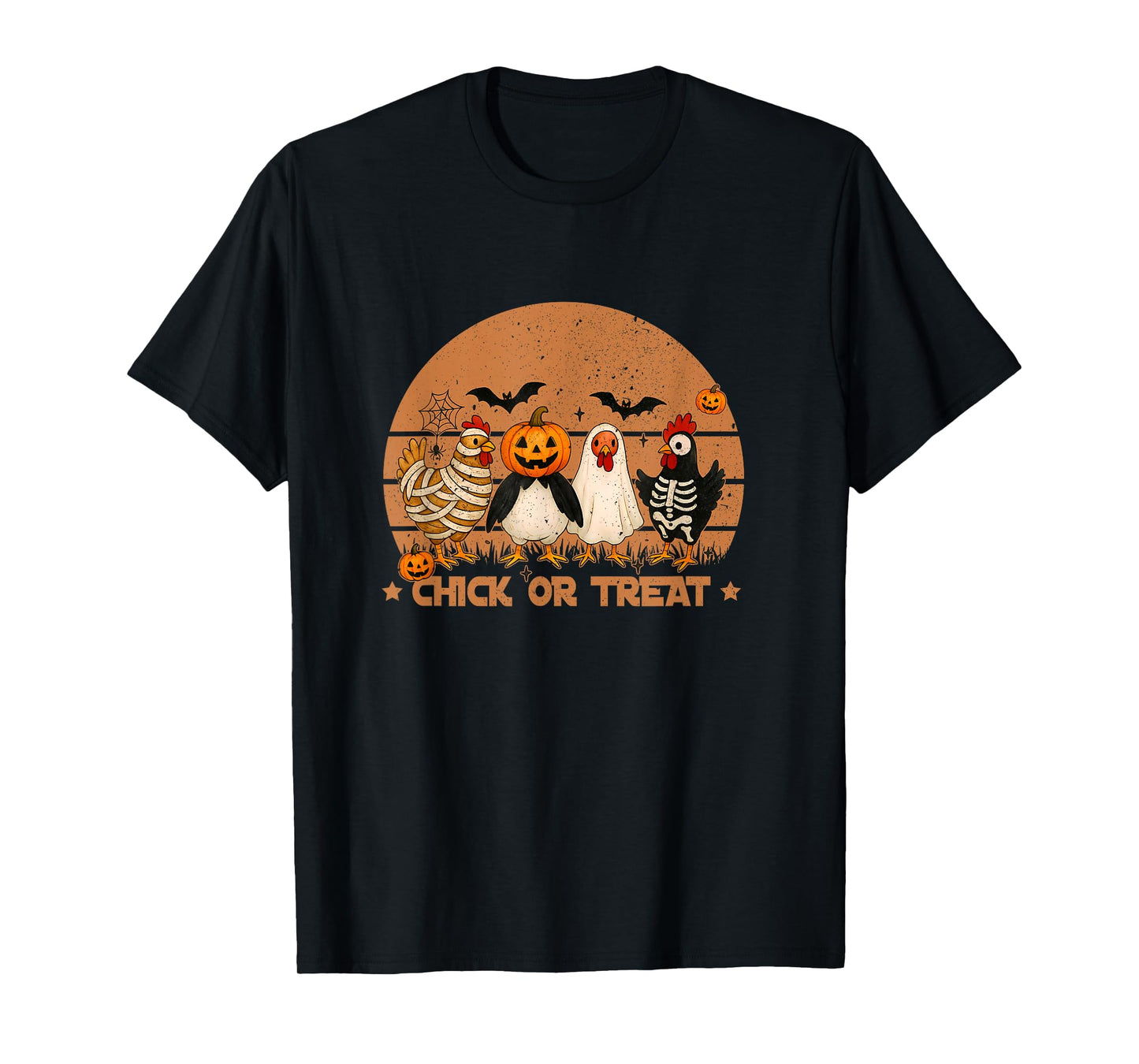 Chick Or Treat Halloween Pumpkin Ghost Spooky Funny Chicken T-Shirt