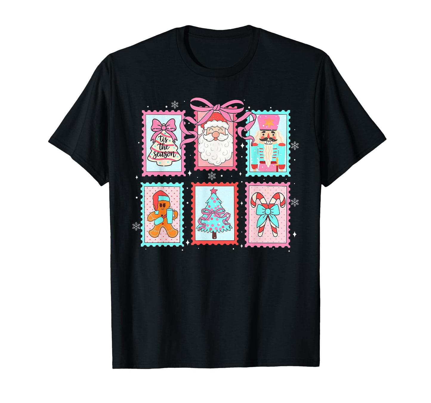 Coquette Christmas Tree Bow Santa Nutcracker Candy Girly T-Shirt