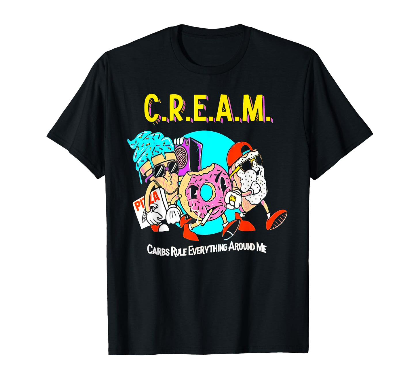 Carbs Rule Everything Around Me Fitness T-Shirt - Men's Gym Weightlifting Bodybuilding T-Shirt - Black - X-Small - Short Sleeve - Regular Fit - Cotton, Polyester - Unique Humorous Fitness Design
