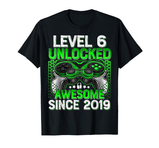 Level 6 Unlocked 6 Year Old Gifts For Boys 6th Birthday Boy T-Shirt