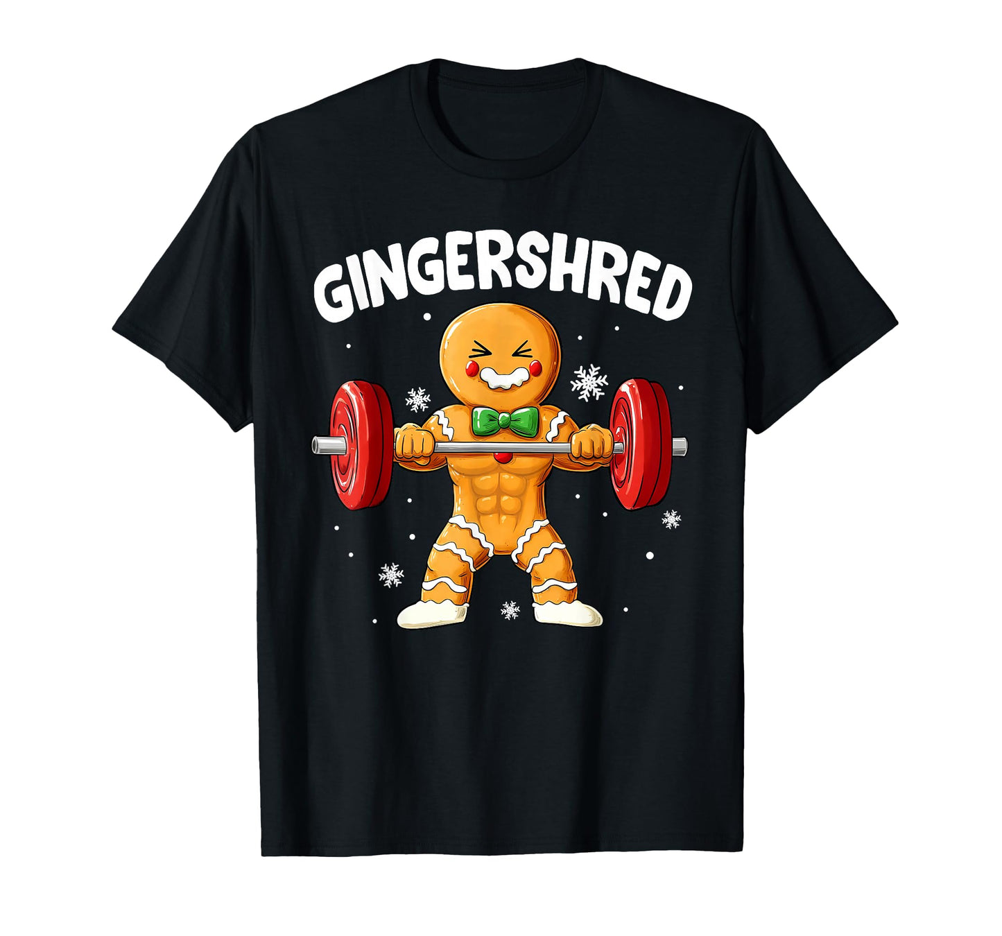 Christmas Gingershred Gym Bodybuilding Funny Gingerbread T-Shirt