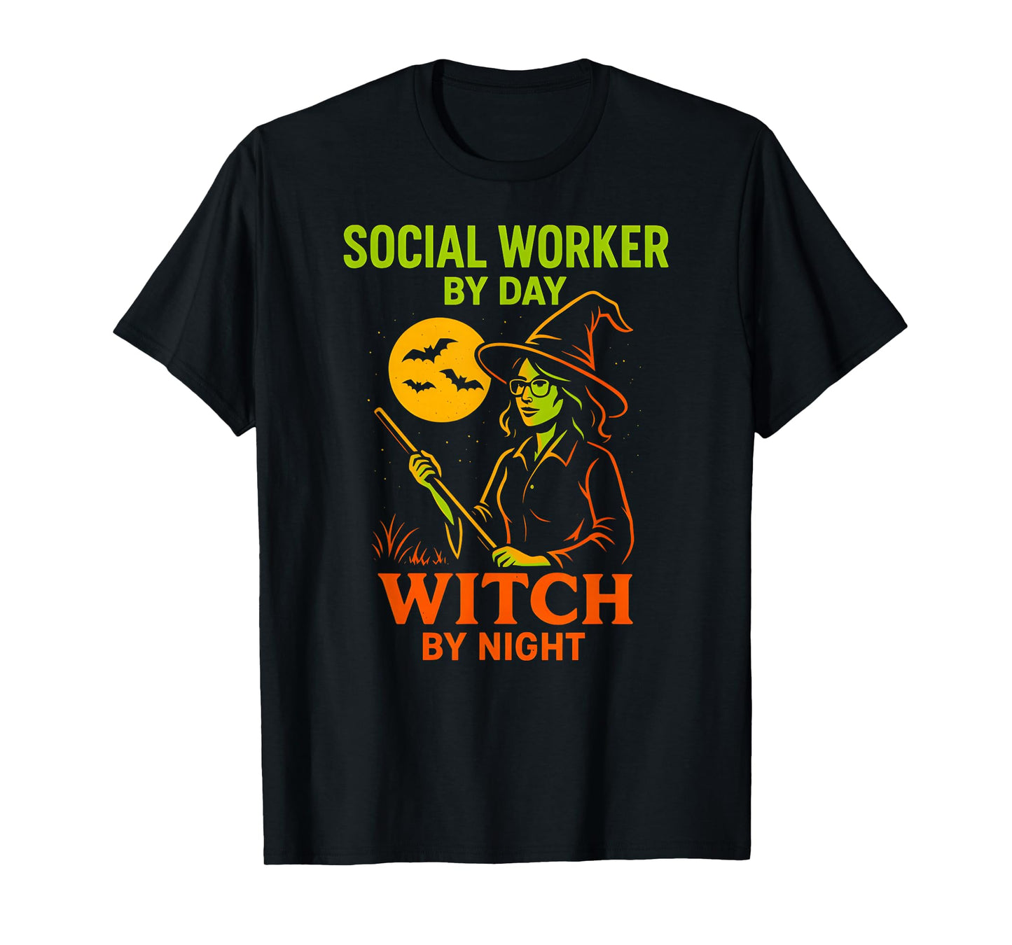 Social Worker Halloween Witch by Night Cool Womans Costume T-Shirt
