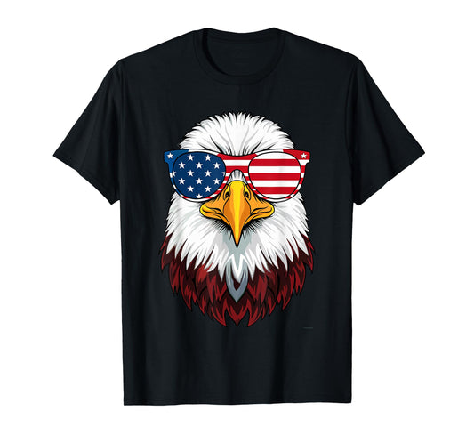 American Flag Patriotic Eagle Shirt Men Boys 4th of July T-Shirt