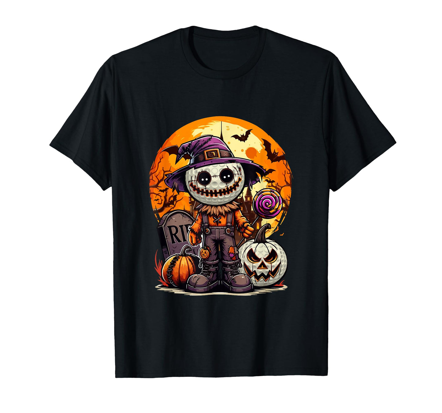 Horror Golf Balls Costume Halloween Player Fan Family T-Shirt