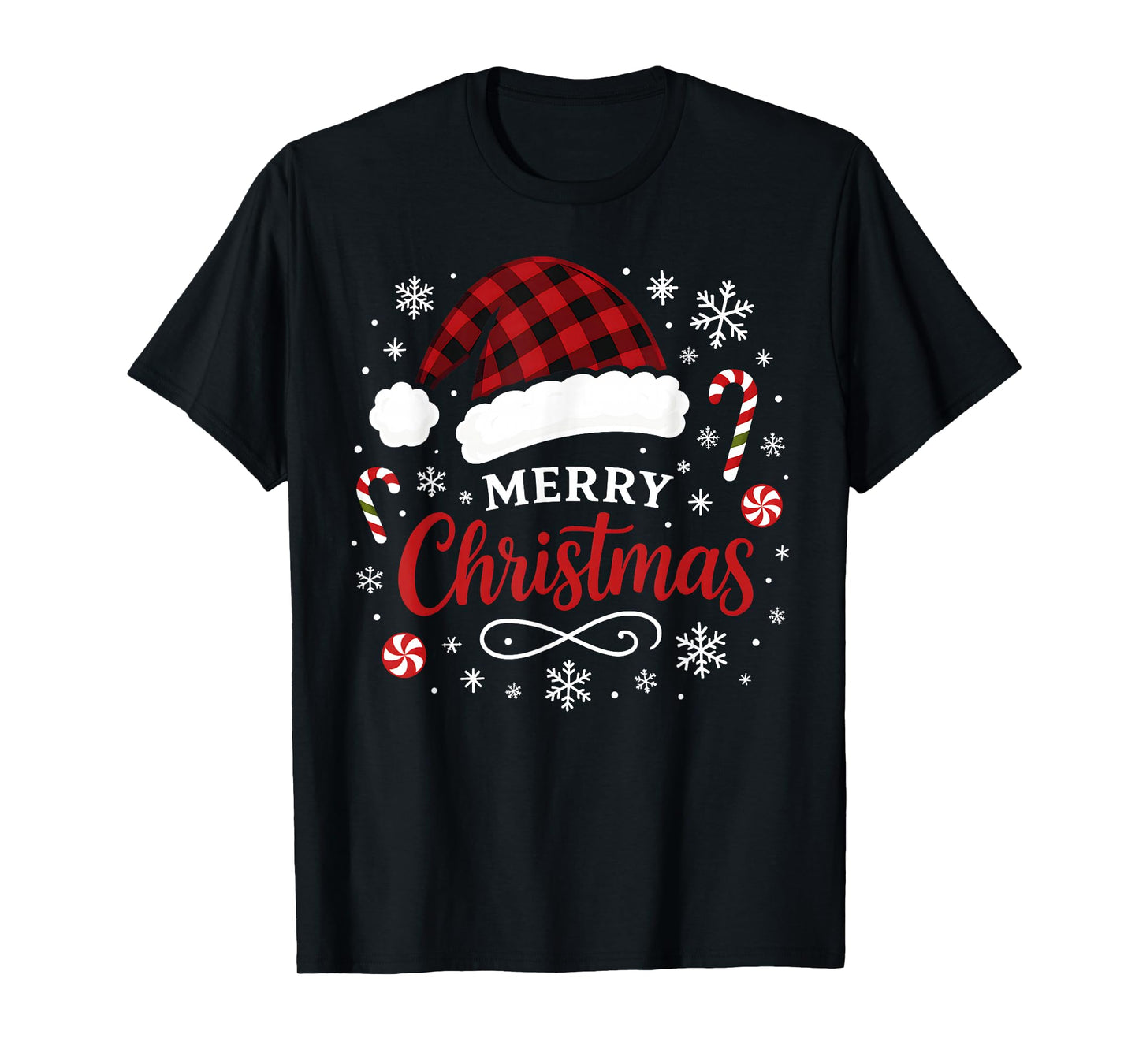 Merry Christmas 2025 Family Santa Claus Hat Xmas Mens Boys T-Shirt