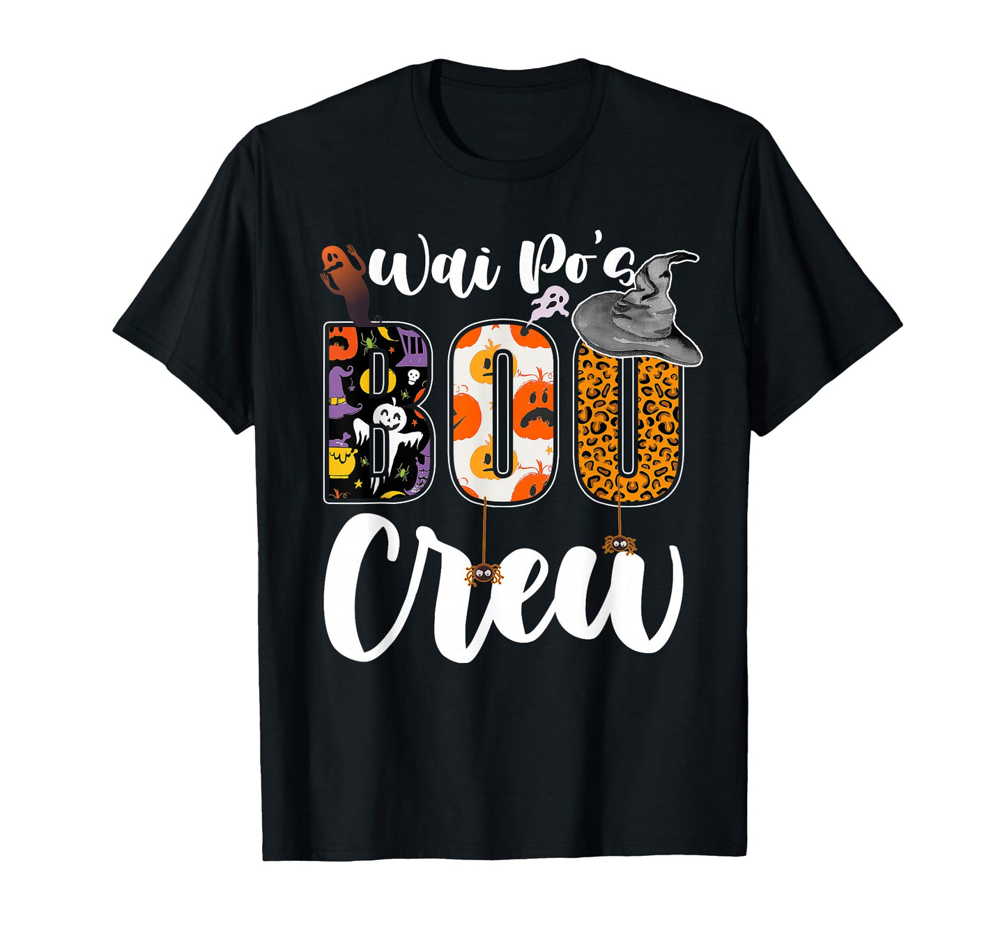 Wai Po's Boo Crew Halloween Grandma Grandkids Matching T-Shirt