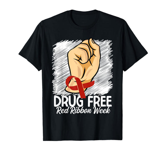 Drug Free Red Ribbon Week Awareness Say No To Drugs T-Shirt
