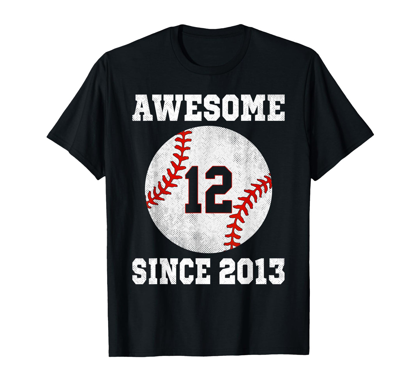 12th Birthday Baseball Player 12 Years Old Vintage Sports T-Shirt