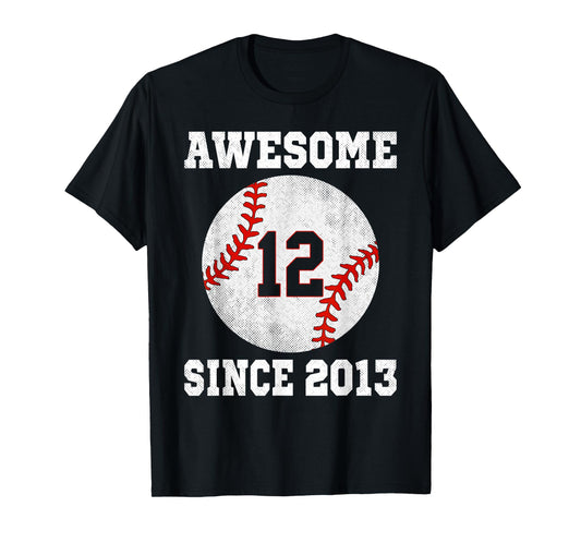 12th Birthday Baseball Player 12 Years Old Vintage Sports T-Shirt