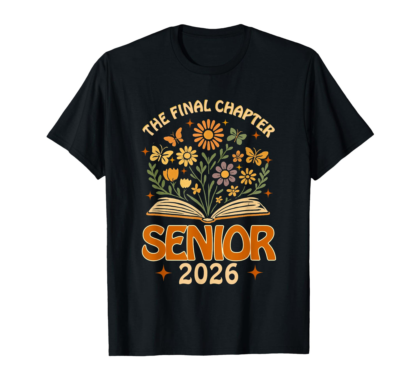 Senior 2026 Final Chapter Retro Book Lover Last First Day T-Shirt